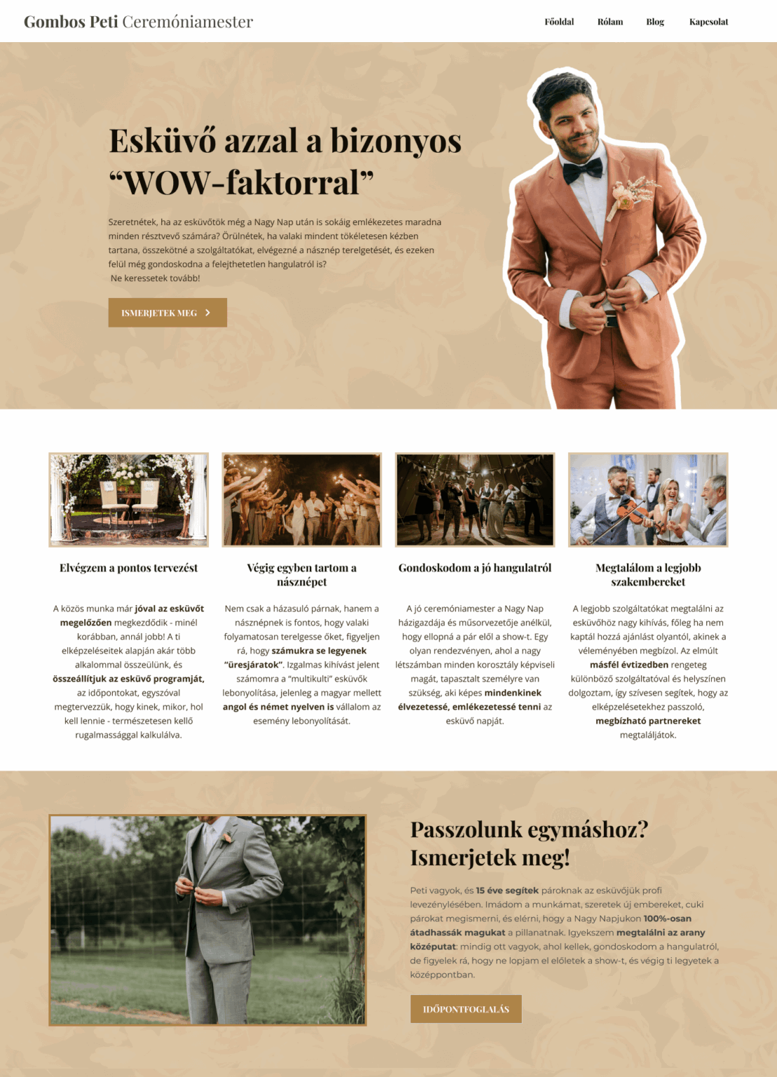 ceremóniamester weboldal - hero